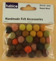 Handmade Felt Accessories - 10mm Balls - Yellows & Browns